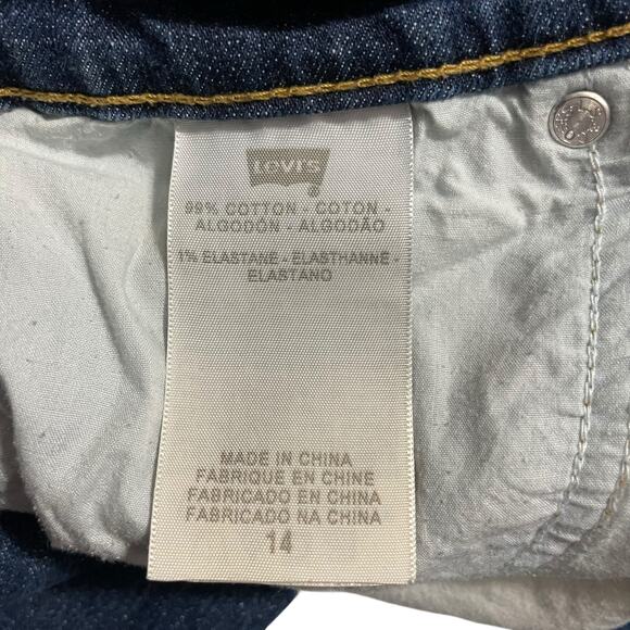 Levis 505 Womens Jeans Size 14 Blue Straight Leg Mid Rise Denim Jeans Zip Fly - Picture 7 of 10